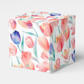 Waterverf Tulps Patroon voor Vor Box Bedankdoosjes (Voorkant Zijde)