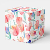 Waterverf Tulps Patroon voor Vor Box Bedankdoosjes (Achterkant)