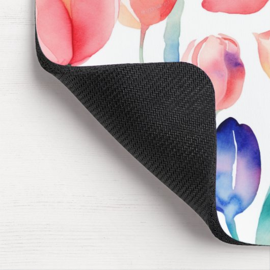 Waterverf Tulps Pattern Mousepad Muismat (Hoek)