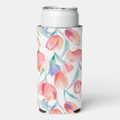 Waterverf Tulps Pattern Slim Koelbox (Seltzer Achterkant)