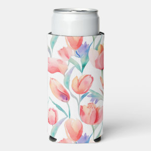 Waterverf Tulps Pattern Slim Koelbox