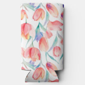 Waterverf Tulps Pattern Slim Koelbox (Achterkant)