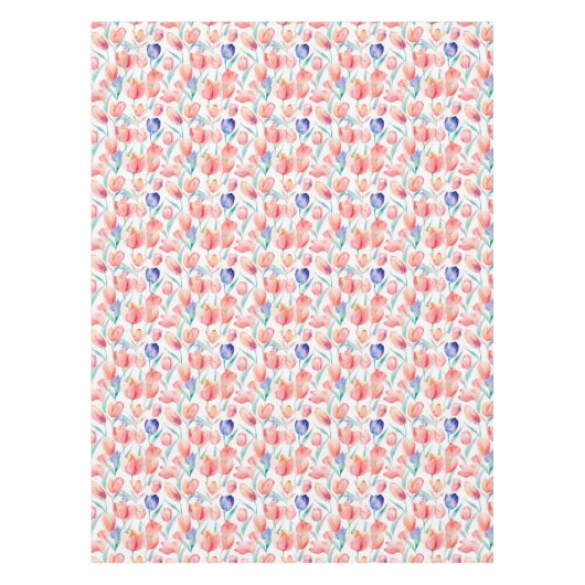 Waterverf Tulps Pattern Tablecloth Tafelkleed (Voorkant)