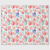 Waterverf Tulps Pattern Wrapping Paper Cadeaupapier (Vlak)