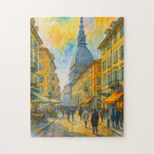 Waterverf Turijn Italië – Mole Antonelliana Stad Legpuzzel