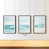 Waterverf Turquoise Beach Print 1 van 3 Poster
