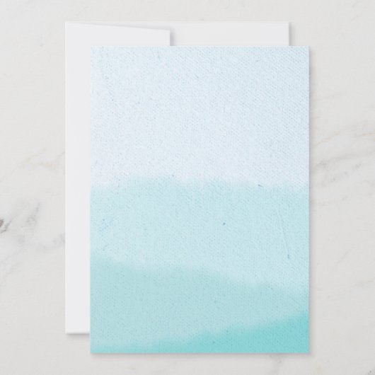 Waterverf | Turquoise Blauw Glitter Menu Bruiloft Kaart (Achterkant)