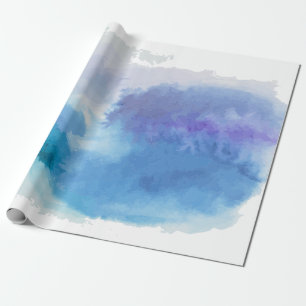 Waterverf turquoise blue violet cadeaupapier