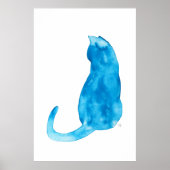 Waterverf Turquoise Cat Poster (Voorkant)
