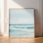Waterverf Turquoise Ocean Wall Art Foto Afdruk