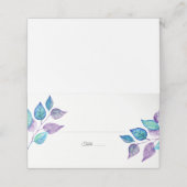 Waterverf Turquoise Paarse Foliage bruiloft (Buitenkant ongevouwen)