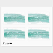 Waterverf Turquoise Rechthoekige Sticker (Vel)