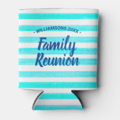 Waterverf Turquoise White Stripe Blikjeskoeler (Voorkant)