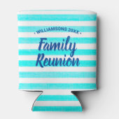 Waterverf Turquoise White Stripe Blikjeskoeler (Achterkant)