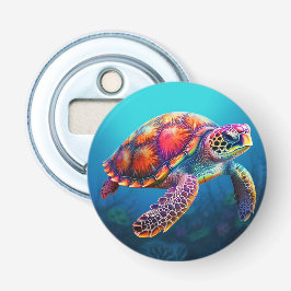 Waterverf Turtle Button Flesopener