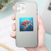 Waterverf Turtle Sticker (Telefoon)