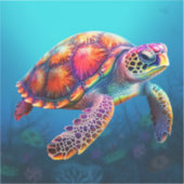 Waterverf Turtle Sticker (Voorkant)