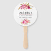 Waterverf tussen roze en gouden Rozen Handwaaier (Voorkant)