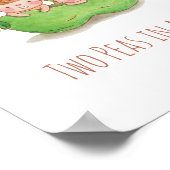 Waterverf Twee erwten in een podneursery Wall Deco Poster (Hoek)