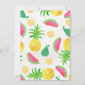 Waterverf Two-tti Frutti 2e Verjaardag Uitnodiging (Achterkant)