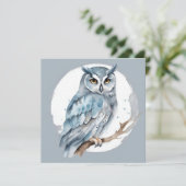 Waterverf Uil op de Tak  Kaart (Staand voorkant)