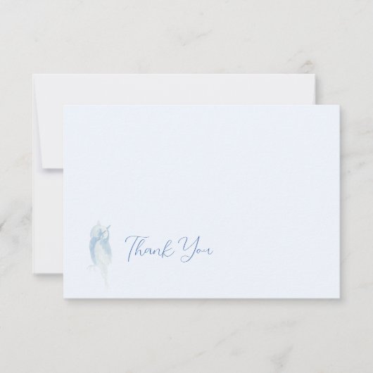 Waterverf Uil Sorority Note Kaart blauw (Voorkant)