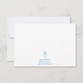 Waterverf Uil Sorority Note Kaart blauw (Achterkant)