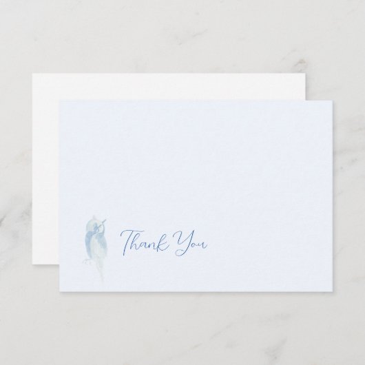 Waterverf Uil Sorority Note Kaart blauw (Voorkant / Achterkant)