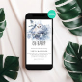 Waterverf Uil Winter Baby shower Kaart