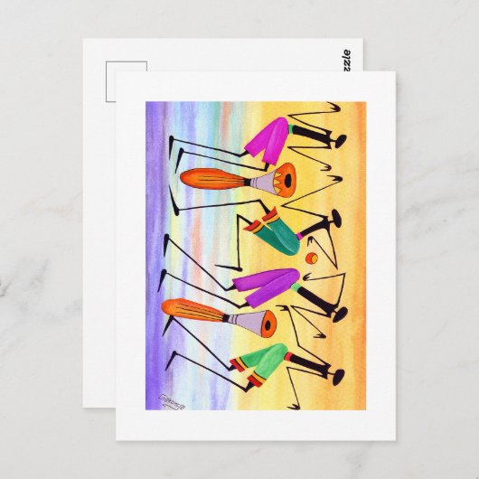 Waterverf, uitdrukking van geluk Verjaardag Briefkaart (Voorkant / Achterkant)