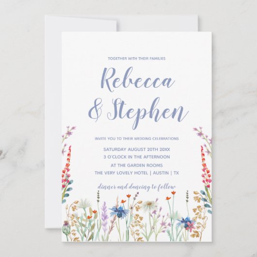 Waterverf Uitnodiging tot bruiloft (Voorkant)