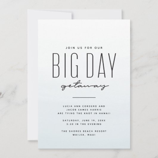 Waterverf-uitnodiging voor bruiloft bestemming (Voorkant)