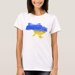 Waterverf Ukrainian kaart T-shirt