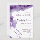 Waterverf Ultra Violet Indigo Bruids Luncheon Kaart (Voorkant)