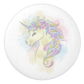Waterverf Unicorn Ceramic Pull Keramische Knop (Voorkant)