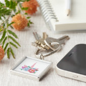 Waterverf Unicorn Floral Crown Sleutelhanger (Zijkant)