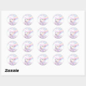 Waterverf Unicorn Magical Day Girl's Birthday Ronde Sticker (Vel)
