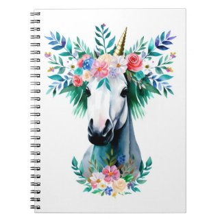 Waterverf Unicorn met kroon Notitieboek
