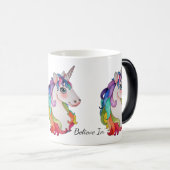 Waterverf Unicorn met regenbooghaar Magische Mok (Voorkant rechts)