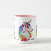 Waterverf Unicorn met regenbooghaar Mok (Midden)
