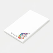 Waterverf Unicorn met regenbooghaar Post-it® Notes (Schuin)