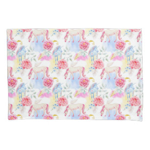 Waterverf Unicorn & Pegasus Patroon Kussensloop