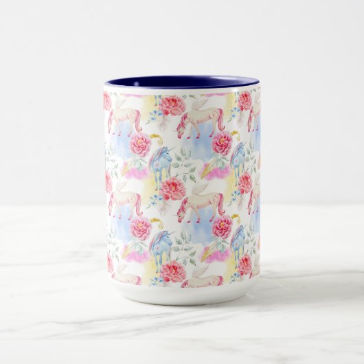 Waterverf Unicorn & Pegasus Patroon Mok (Midden)