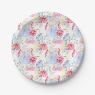 Waterverf Unicorn & Pegasus Patroon Papieren Bordje