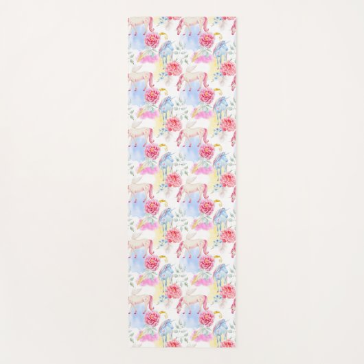 Waterverf Unicorn & Pegasus Patroon Yogamat (Voorkant)