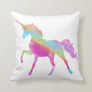 Waterverf Unicorn Pillow - kies uw eigen kleur! Kussen