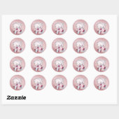  Waterverf Unicorn Pink & Silver Accepten Ronde Sticker (Vel)