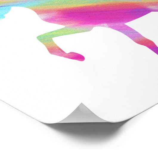Waterverf Unicorn Poster - kies uw achtergrond! (Hoek)