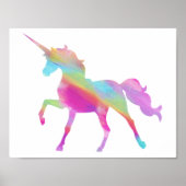 Waterverf Unicorn Poster - kies uw achtergrond! (Voorkant)