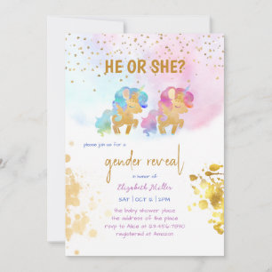 Waterverf Unicorn regenboogkleuren Kaart